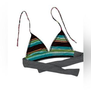 Maaji Striped Reversible Sexy Swim Bikini Top size 8